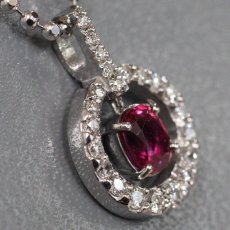 画像3: K18WG ルビー ダイヤモンド ペンダント R0.68 D0.28 5.7g 40cm (3)