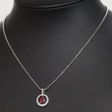 画像6: K18WG ルビー ダイヤモンド ペンダント R0.68 D0.28 5.7g 40cm (6)