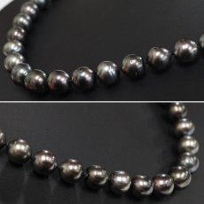 画像2: タサキ ブラックパールネックレス K14WG金具 8.2-11.7mm 48cm 65.6g (2)