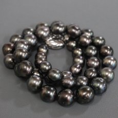 画像3: タサキ ブラックパールネックレス K14WG金具 8.2-11.7mm 48cm 65.6g (3)