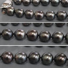 画像4: タサキ ブラックパールネックレス K14WG金具 8.2-11.7mm 48cm 65.6g (4)