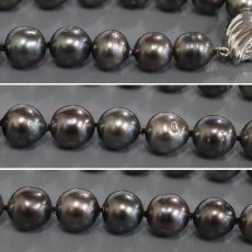 画像5: タサキ ブラックパールネックレス K14WG金具 8.2-11.7mm 48cm 65.6g (5)