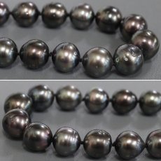 画像6: タサキ ブラックパールネックレス K14WG金具 8.2-11.7mm 48cm 65.6g (6)