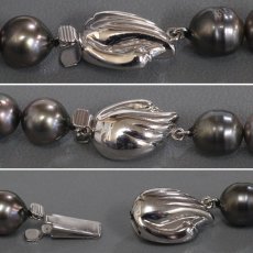画像8: タサキ ブラックパールネックレス K14WG金具 8.2-11.7mm 48cm 65.6g (8)