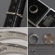 画像7: Pt900 パパラチアサファイア ダイヤモンドリング P0.200 D0.56 4.7g #12 鑑別書 (7)