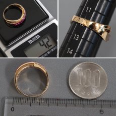 画像8: K18PG ルビー ピンクサファイア ダイヤモンドリング R0.35 PS0.70 4.2g #12 (8)