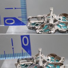画像7: K18WG ターコイズ ダイヤモンド ペンダントトップ/ブローチ フラワーモチーフ D0.34 10.4g (7)