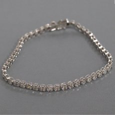 画像1: K18WG ダイヤモンドテニスブレスレット D1.00 5.8g 内径17cm (1)
