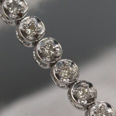 画像2: K18WG ダイヤモンドテニスブレスレット D1.00 5.8g 内径17cm (2)