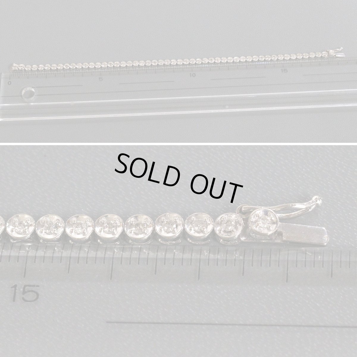 画像6: K18WG ダイヤモンドテニスブレスレット D1.00 5.8g 内径17cm (6)