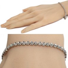 画像8: K18WG ダイヤモンドテニスブレスレット D1.00 5.8g 内径17cm (8)