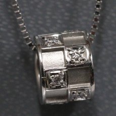 画像1: Pt999 ダイヤモンド ペンダント D0.04 4.2g アジャスター付44cm (1)
