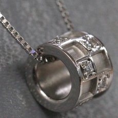 画像2: Pt999 ダイヤモンド ペンダント D0.04 4.2g アジャスター付44cm (2)