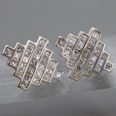 画像1: Pt900 ダイヤモンド ピアス D0.75×2 キャッチ込み5.7g (1)