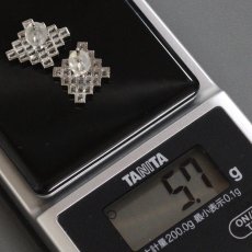 画像10: Pt900 ダイヤモンド ピアス D0.75×2 キャッチ込み5.7g (10)