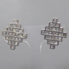 画像2: Pt900 ダイヤモンド ピアス D0.75×2 キャッチ込み5.7g (2)