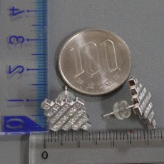 画像9: Pt900 ダイヤモンド ピアス D0.75×2 キャッチ込み5.7g (9)