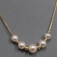 画像1: K18 パール チョーカーネックレス 5.2-6.6mm 4.5g 39cm (1)