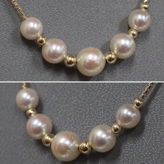 画像2: K18 パール チョーカーネックレス 5.2-6.6mm 4.5g 39cm (2)