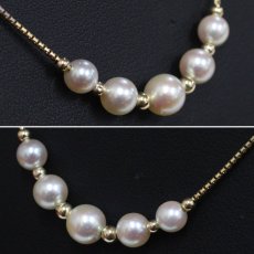 画像5: K18 パール チョーカーネックレス 5.2-6.6mm 4.5g 39cm (5)