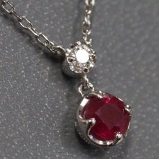 画像2: ヴァンドーム青山 Pt950/850 ルビー ダイヤモンド ネックレス 1.7g 40cm 内外箱 (2)