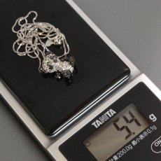 画像10: K18WG ホワイトサファイア ブラックダイヤモンド ペンダント パンダモチーフ WS0.60 BkD0.20 5.4g AJ付50cm (10)