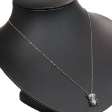 画像6: K18WG ホワイトサファイア ブラックダイヤモンド ペンダント パンダモチーフ WS0.60 BkD0.20 5.4g AJ付50cm (6)