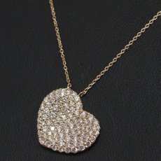 画像6: K18/750 ダイヤモンド ネックレス ハートモチーフ D1.03 4.0g アジャスター付46cm (6)