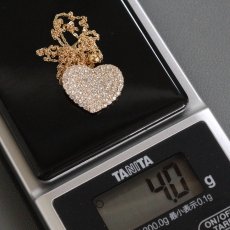 画像9: K18/750 ダイヤモンド ネックレス ハートモチーフ D1.03 4.0g アジャスター付46cm (9)