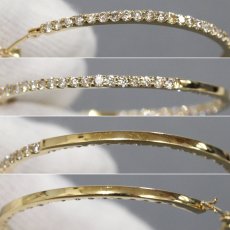 画像5: K18 ダイヤモンド リングピアス D1.00×2 6.9g 鑑別カード (5)