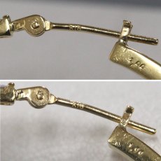 画像7: K18 ダイヤモンド リングピアス D1.00×2 6.9g 鑑別カード (7)