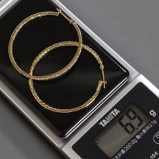 画像8: K18 ダイヤモンド リングピアス D1.00×2 6.9g 鑑別カード (8)