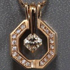 画像3: K18PG ダイヤモンドペンダント D0.498 D0.27 7.1g 45cm アジャスター付 鑑別カード (3)