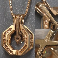 画像5: K18PG ダイヤモンドペンダント D0.498 D0.27 7.1g 45cm アジャスター付 鑑別カード (5)