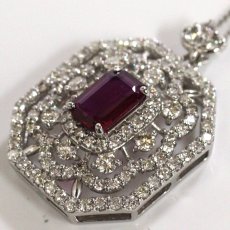 画像3: Pt950/900 非加熱 ピジョンブラッド ルビー ダイヤモンドペンダント R1.00 D1.33 7.6g 45cm アジャスター付 鑑別書 (3)