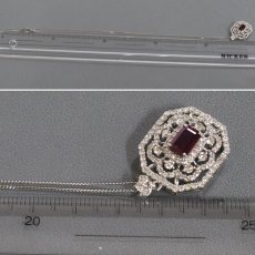 画像8: Pt950/900 非加熱 ピジョンブラッド ルビー ダイヤモンドペンダント R1.00 D1.33 7.6g 45cm アジャスター付 鑑別書 (8)