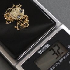 画像10: K18 ダイヤモンド ネックレス スマイルマーク サングラス D0.35 3.2g 40cm (10)
