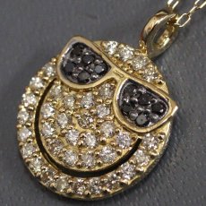 画像3: K18 ダイヤモンド ネックレス スマイルマーク サングラス D0.35 3.2g 40cm (3)