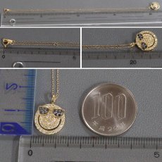 画像9: K18 ダイヤモンド ネックレス スマイルマーク サングラス D0.35 3.2g 40cm (9)