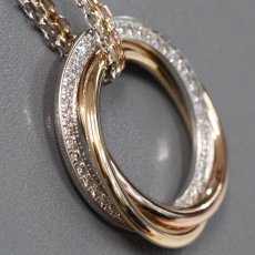 画像3: 750 トリニティ ダイヤモンド 3連チェーン ネックレス MM(B3040900/B7058800)内外箱 保証書 修理証明書 (3)