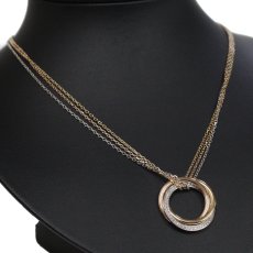 画像5: 750 トリニティ ダイヤモンド 3連チェーン ネックレス MM(B3040900/B7058800)内外箱 保証書 修理証明書 (5)