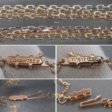 画像6: 750 トリニティ ダイヤモンド 3連チェーン ネックレス MM(B3040900/B7058800)内外箱 保証書 修理証明書 (6)