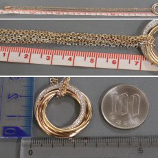 画像7: 750 トリニティ ダイヤモンド 3連チェーン ネックレス MM(B3040900/B7058800)内外箱 保証書 修理証明書 (7)