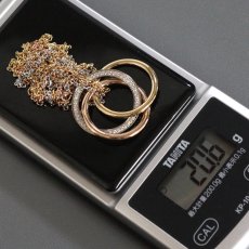 画像8: 750 トリニティ ダイヤモンド 3連チェーン ネックレス MM(B3040900/B7058800)内外箱 保証書 修理証明書 (8)