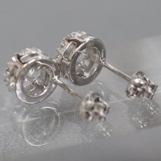 画像2: Pt900 ダイヤモンド ピアス D0.331 D0.306 D0.17×2 3.5g (2)