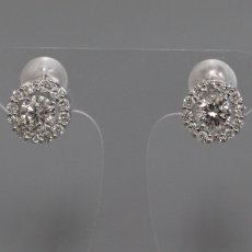 画像3: Pt900 ダイヤモンド ピアス D0.331 D0.306 D0.17×2 3.5g (3)