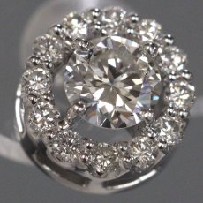 画像5: Pt900 ダイヤモンド ピアス D0.331 D0.306 D0.17×2 3.5g (5)