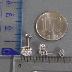 画像9: Pt900 ダイヤモンド ピアス D0.331 D0.306 D0.17×2 3.5g (9)
