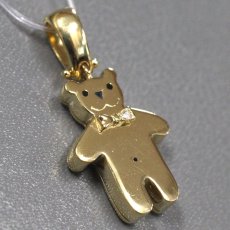 画像2: 750 ダイヤモンド ペンダントトップ クマモチーフ D0.01 3.7g (2)
