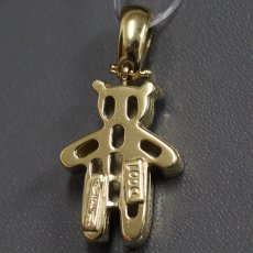 画像3: 750 ダイヤモンド ペンダントトップ クマモチーフ D0.01 3.7g (3)